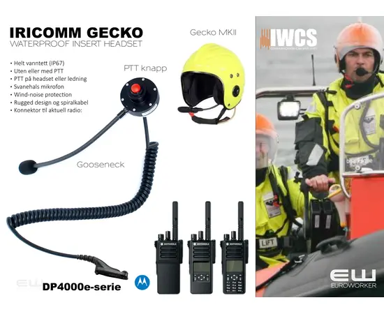 Iricomm Gecko MK11 Waterproof Headset (Motorola DP4000)