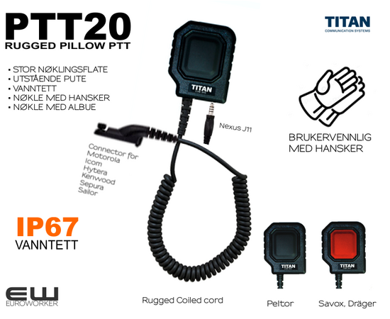 PTT Adapter - Vanntett Nøklingsbryter  (J11 Peltor)