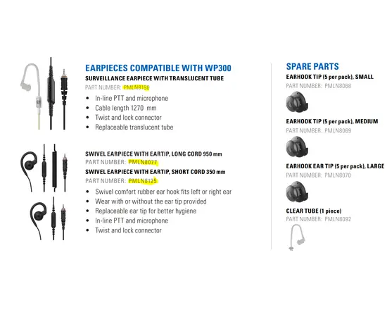 Motorola PMLN8298A WP300 Wireless Bluetooth Control Pod (TLK100, Wave PTX)