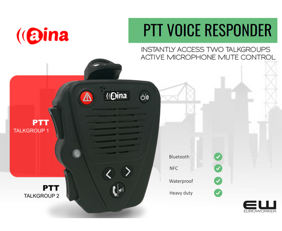 Aina PTT - Voice Responder (POC, PTT, BT, IP67)