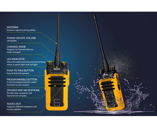 Hytera BD615 Vanntett Analog/DIgital Sambandspakke  (VHF & UHF)