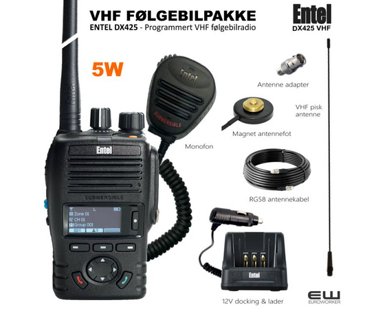 Entel DX425 VHF Følgebilpakke