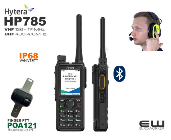 Hytera HP785 Håndholdt UHF/VHF med BLUETOOTH 5.0 (IP68)