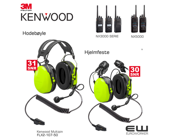 3M Peltor CH-3 Kenwood Industriheadset (PTT, NX3000, NX5000)