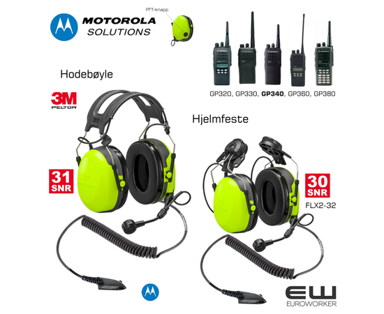 3M Peltor CH-3 Motorola GP340 Industriheadset (PTT)