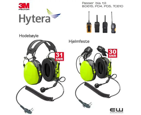 3M Peltor CH-3 Hytera PD4/BD615/TC610 Industriheadset (PTT)  - 47461