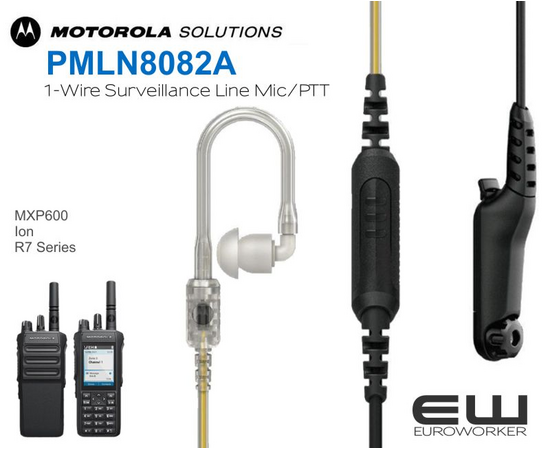 Motorola PMLN8082A 1- Wire Surveillance In Line Mic/PTT headset