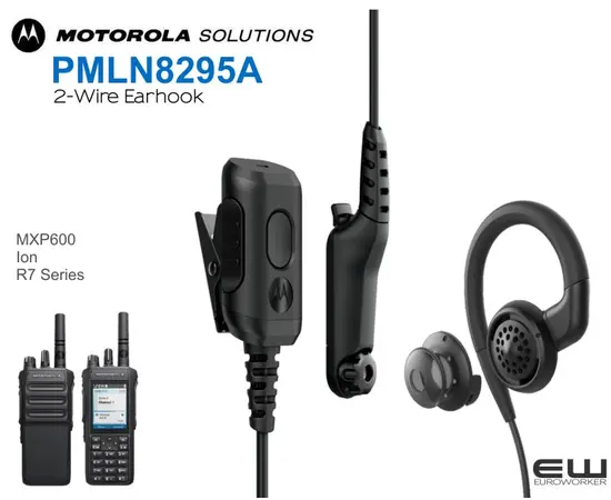 Motorola PMLN8295A 2- Wire Earhook inLine Mic/PTT headset (R7, ION,