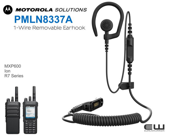 Motorola PMLN8337A 1- Wire Removable Earhook inLine Mic/PTT headset