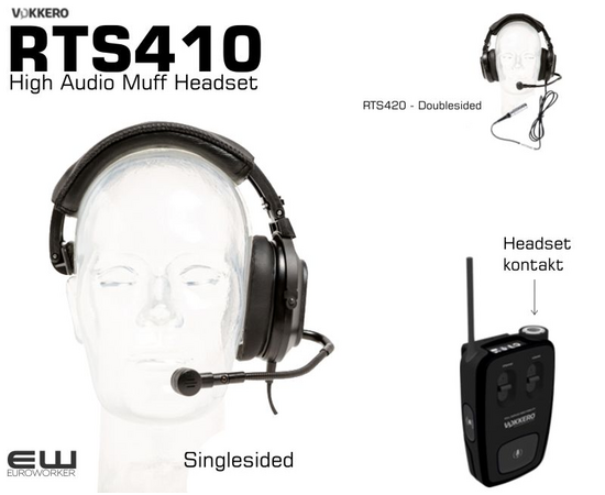 Vokkero RTS410 - High Audio Muff Headset (Single)