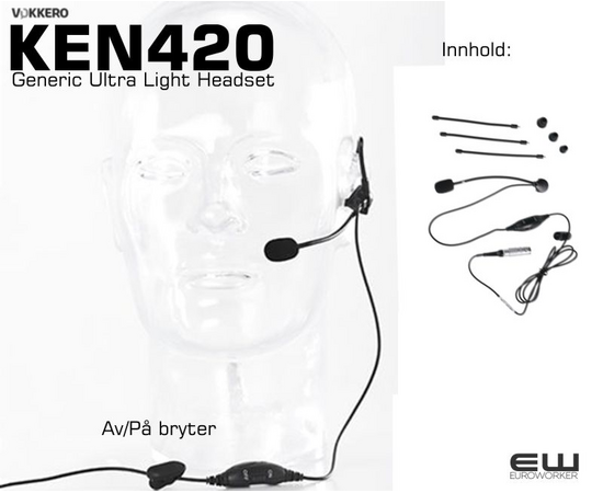 Vokkero KEN 420 Generic Headset - On/Off Switch