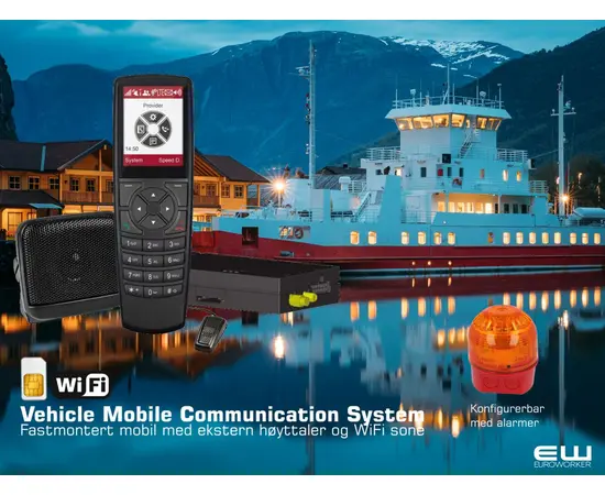 Komplett Løsning for Fartøy - Fastmontet 2W LTE  Mobil med 9 dBi Gain Marine Grade Antenne