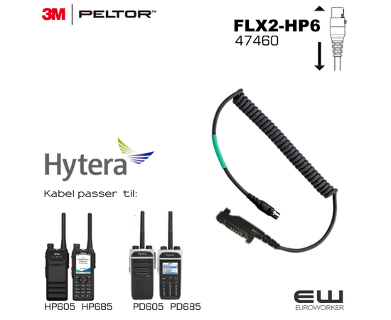 3M Peltor Hytera HP6/PD6 Flex2 kabel - 47460
