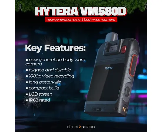 Hytera VM580D LiveStream Body Worn Camera & POC radio (LTE, 4G)