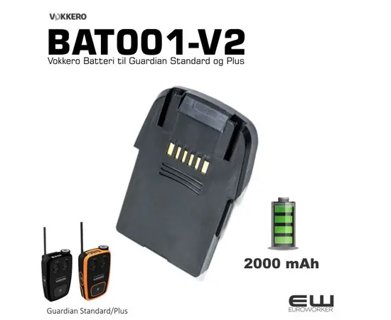 Vokkero BAT001-V2 Batteri til Standard og Plus  (2000mAh)