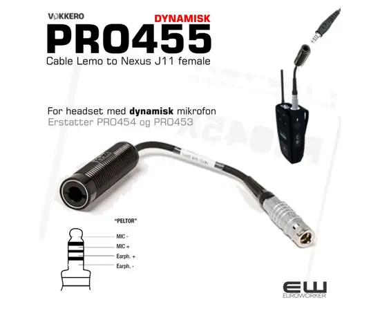 Vokkero Peltor adapter J11 nexus tp120