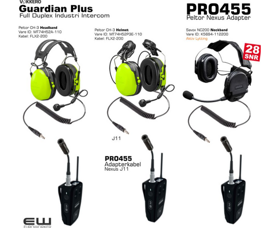 Vokkero Guardian Plus Bluetooth - 6 User Kit Peltor Savox J11 Nexus