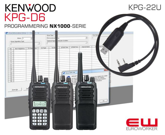 Kenwood KPG-D6 og KPG-22U  USB Programmerings Kit  (NX1000-serie)