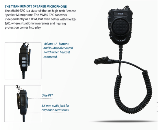 TITAN In-Ear Microphone Headset with Ambient Microphones