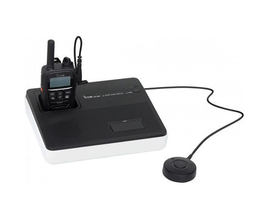 • Portable operation with eight LR6 (AA)
cells • Built-in loudspeaker and high
sensitivity external microphone
• Charges the radio when using the AC
adapte Icom VE-SP1 P503H Speakerphone