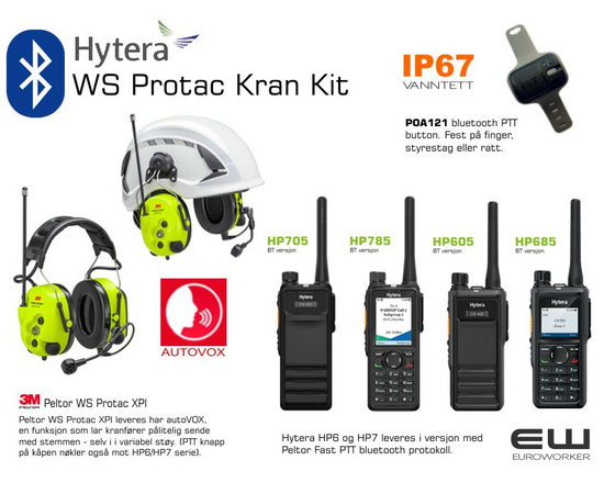 Hytera & Peltor Bluetooth Operatør Kit (HP605, HP685, HP705, HP785)