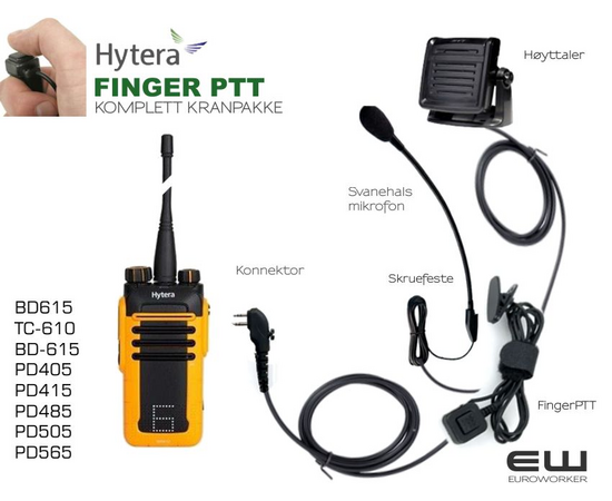 Hytera BD615 Handsfree PTT Kit for Kranførere (HP6, HP7, BD615..)