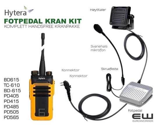 Hytera BD615 Handsfree PTT Kit for Kranførere (HP6, HP7, BD615..)