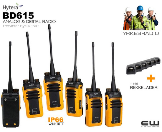 Hytera BD615 Vanntett Analog/DIgital Sambandspakke  (VHF & UHF)