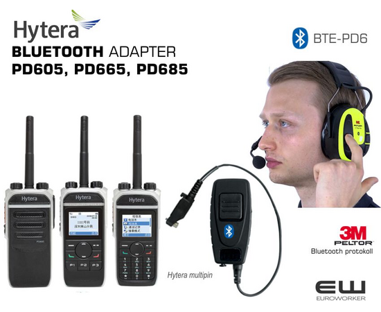 Bluetooth Adapter for Hytera PD605 (Peltor PTT protokoll)