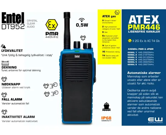 Entel DT952 Atex 446MHz (Lisensfri, Atex)