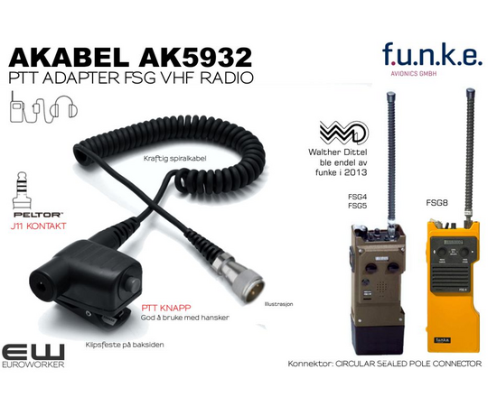 Akabel  AK5932 - PTT Adapter for Funke (Dittel) VHF (J11)