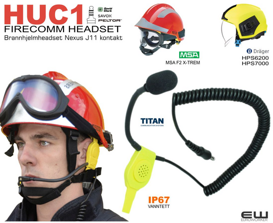 Titan HUC1 Brannhjelmheadset (J11)