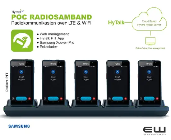 Hytera Hytalk POC og Samsung xcover pro - euroworker