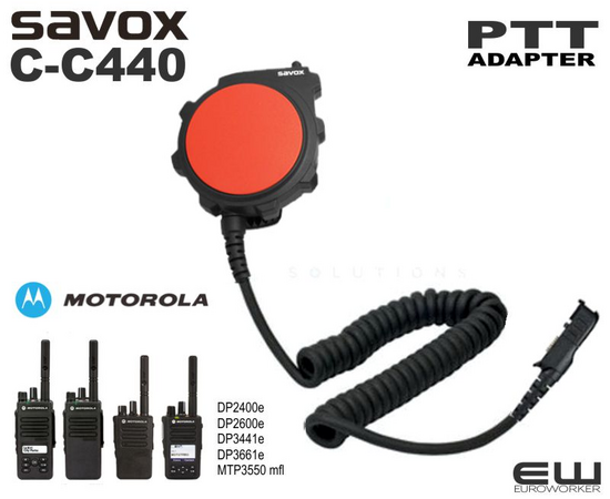 Savox C-C440 PTT Adapter til Hytera (DP3441e, DP3661e, DP2400e, DP2600e, MTP3000)