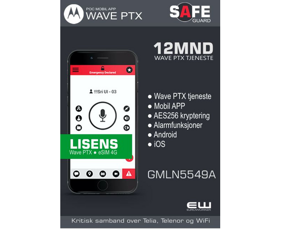 Motorola GMLN5549A  1YR WAVE PTX APP SAFEGUARD SUBSCRIPTION - APP