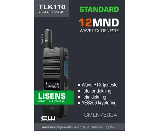 Motorola TLK110 - Wave PTX - 3mnd  (GMLN7801A)
6mnd  (2xGMLN7801A)
12mnd  (GMLN5545A)
24mnd  (GMLN7803A)
36mnd  (GMLN7804A)
48mnd  (GMLN7805A)
60mnd  (GMLN7806A)