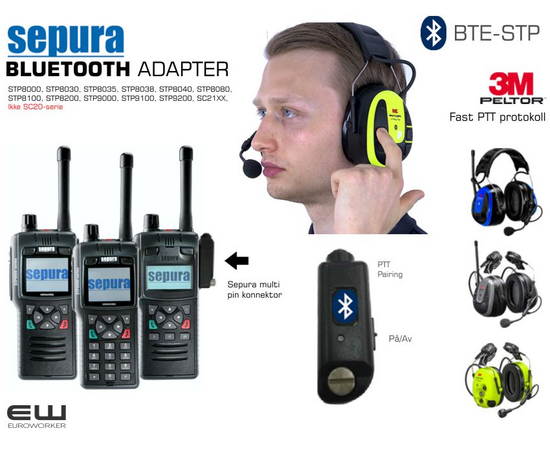 Bluetooth Adapter for Sepura STP9000 (Peltor PTT protokoll)