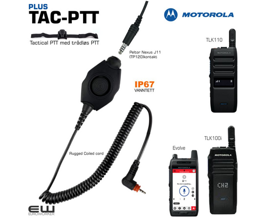 TCPTT Plus - PTT Adapter med Finger PTT for TLK100i, TLK110, Evolve (IP67, Wave PTX)