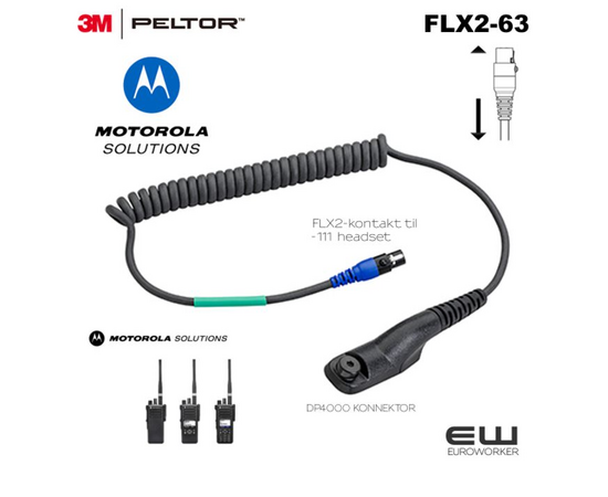 3M Peltor FLX2-63 kabel til Motorola DP4000-serie