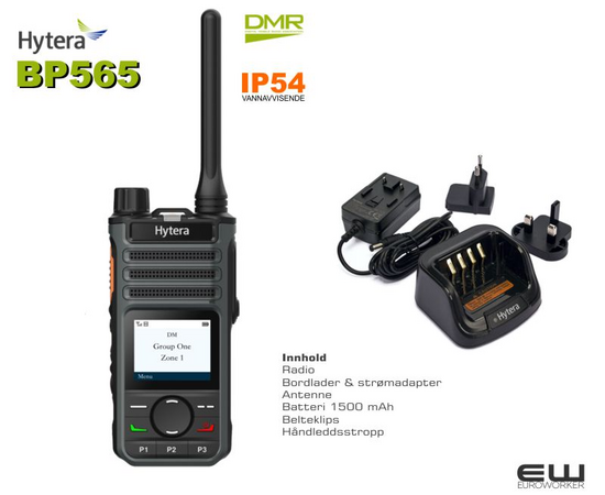 Peltor ws alert xpi - euroworker Hytera BD565 og BP515 (IP54, Bluetooth PTT, DMR, VHF/UHF)