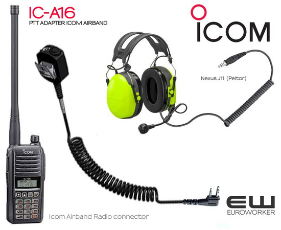 Icom Airband PTT Adapter  (IC-A16, Peltor J11)