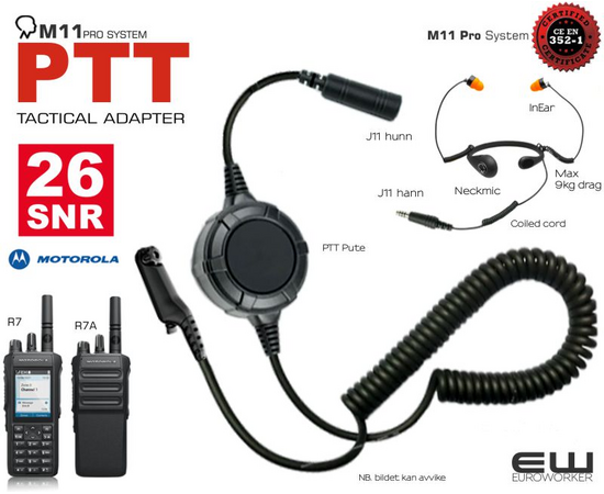 M11 Pro System Inear Neckmic PTT Headset for Motorola R7 & R7A (SNR26, IP68)