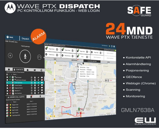 Motorola Wave PTX Dispatch - Safeguard 24mnd GMLN7638A