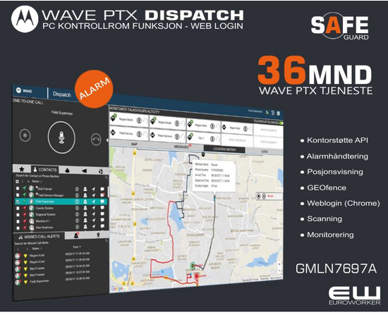 Motorola Wave PTX PC Dispatch - Safeguard Lisens (3-60mnd)