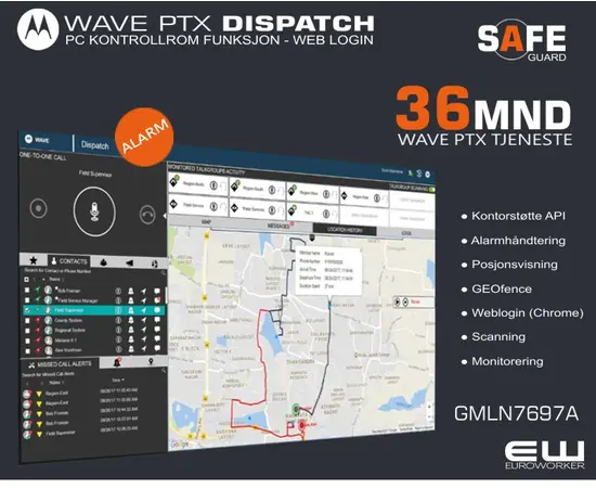 Motorola Wave PTX PC Dispatch - Safeguard Lisens (3-60mnd)