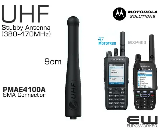 Motorola PMAE4100A
9cm Stubby
SMA kontakt Tetra antenne
MXP600