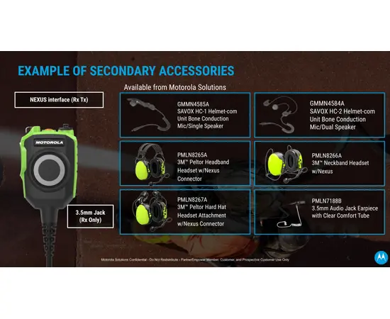 Motorola NS750 - Kombinert PTT Adatper og Monofon (R7-serie, MXP600, Ion)