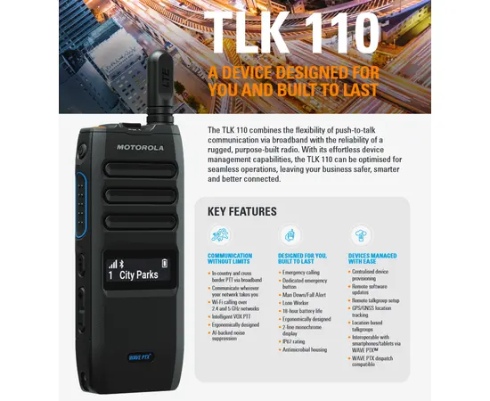 MOTORLA TLK110 - Wave PTX - HK2187A - eSIM HK2189A - uten SIM - euroworker
