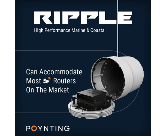 Poynting RIPPLE-16 5G MiMo-båtantenne

     

    Poynting Antennas introduserer nå sitt helt nye marine antennesortiment RIPPLE, som inngår i WaveHunter-serien.

     


    RIPPLE-16, inneholder 16 krysspolariserende rundstrålende antenneelementer hvorav åtte er vertikalt polariserte og åtte er horisontalt polariserte. Maksimal forsterkning er på 9.5 dBi og den dekker frekvensbånd i området fra 617 til 7200 MHz. RIPPLE-8 inneholder også fire WiFi og to GPS/GLONASS antenneelement.

     

    RIPPLE er i tillegg designet for å plassere én eller flere 5G-rutere inne i selve kabinettet. Det er avsatt plass til rutere med størrelse opptil 300 x 250 x 110 mm. En perfekt kombinasjon for RIPPLE-16 er to stk. Celerway Stratus Multi-WAN med to 5G-radioer. Ved å montere ruterne inne i selve antennehuset slipper man å benytte lange antennekabler som medfører signaltap.


    Antennespesifikasjoner 4G/5G:
    Frekvensområde og maks forsterkning (vertikal polarisering og horisontal polarisering):
    617-960 MHz, 5.5 dBi (vertikal), 1 dBi (horisontal)
    1427-1517 MHz, 5 dBi (vertikal), 0 dBi (horisontal)
    1710-2700 MHz, 6 dBi (vertikal), 3 dBi (horisontal)
    3400-4200 MHz, 9.5 dBi (vertikal), 1 dBi (horisontal)
    5000-7200 MHz, 9 dBi (vertikal), 1 dBi (horisontal)
    VSWR: < 2.5:1 (vertikal), =2:1 (horisontal),
    Polarisering: Horisontalt, vertikalt
    Impedans: 50 Ohm
    Antennekontakter: 16 stk. SMA-hun
    Antennekabler: 16 stk. 65 cm. RG316 med RA SMA.han til RA SMA-han


     

    Antennespesifikasjoner WiFi:
    Frekvensområde og maks forsterkning
    2400-2500 MHz, 5 dBi
    5000-7200 MHz, 8.5 dBi
    VSWR: =2:1 over 90% av båndet
    Polarisering: Horisontalt, vertikalt
    Impedans: 50 Ohm
    Antennekontakter: 4 stk. SMA-hun
    Antennekabler: 4 stk. 65 cm. RG316 med RA SMA.han til RA RP-SMA-han


     

    Antennespesifikasjoner GPS:
    Frekvensområde og maks forsterkning
    1575.42-1600 MHz, 21+/-2dBi
    VSWR: =1.5:1
    Polarisering: RHCP
    Impedans: 50 Ohm
    Antennekontakter: 2 stk. SMA-hun
    Antennekabler: 2 stk. 65 cm. RG316 med RA SMA.han til RA SMA-han


     

    Robusthet og miljøspesifikasjoner:
    Kapslingsgrad: IP 65
    Støtmotstand: IK08
    Klassifisering brennbarhet antennehus: Ihht. UL 94-HB
    Saltspraytest: Ihht. MIL-STD 810G/ASTM B117
    Vindgrense (Wind Survival): < 186 km/h
    Temperaturområde:  -40°C til +80°C
    Luftfuktighet: Opptil 98% 


     

    Fysiske spesifikasjoner:
    Materiale: Fiberglass (E glass)
    Farge: Hvit. Fargkode: Pantone P 179-1C
    Dimensjon antenne: Ø449 x 535 mm.
    Dimensjon forpakning: 530 x 530 x 630 mm.
    Vekt: 19.44 kg. 
    Vekt inkl. forpakning: 25 kg.
