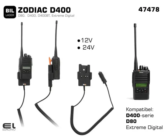 Komplett Følgebil Kit - Zodiac D400BT VHF Bluetooth